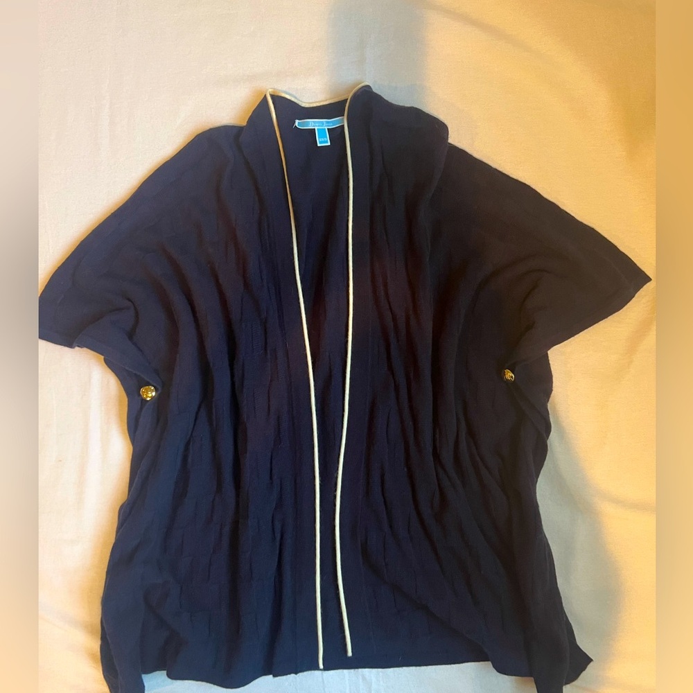 Draper James Navy Cardigan Sweater Cape